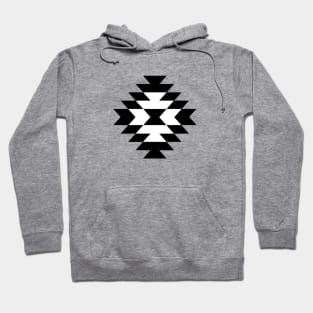 Aztec Stylized Symbol Black and White Hoodie